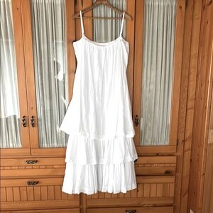 Elegant White Tiered Dress